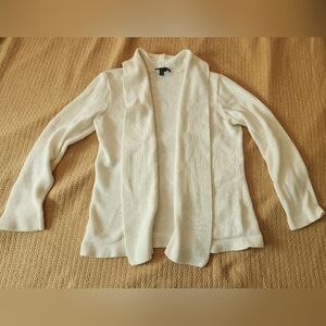 Vintage Y2K Ivory White Open Front Longsleeve Cardigan Ralph Lauren
